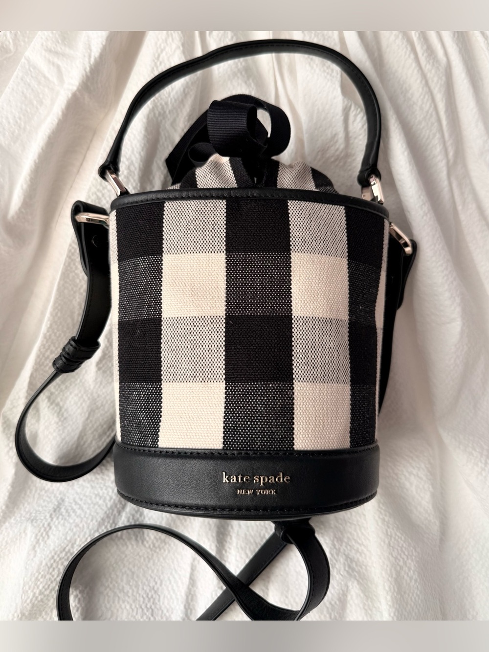 Kate Spade Gingham Small Bucket Bag